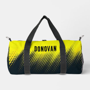 Personalized Black & Yellow Duffle Bag