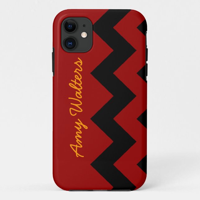 personalized black zig zag Case-Mate iPhone case (Back)