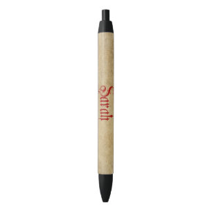 Personalized Blackletter Parchment Sarah Red Black Ink Pen