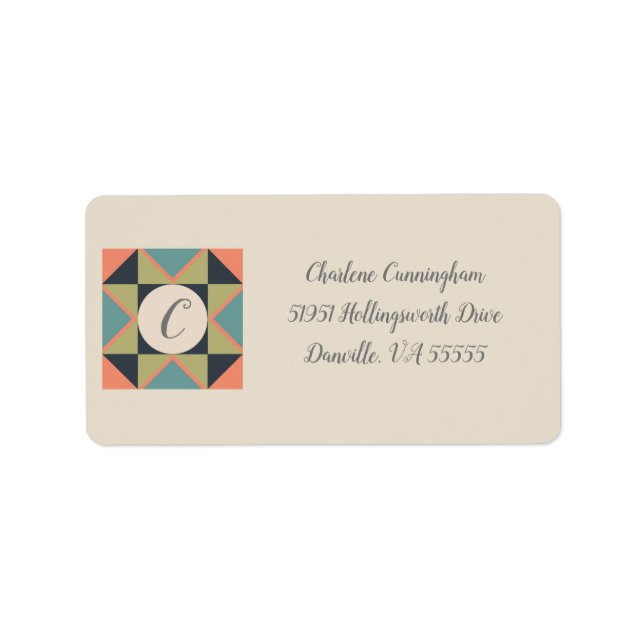 Personalized Blank Barn Quilt Address Label (Front)