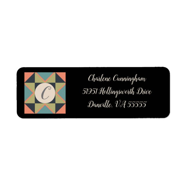 Personalized Blank Barn Quilt Address Label (Front)