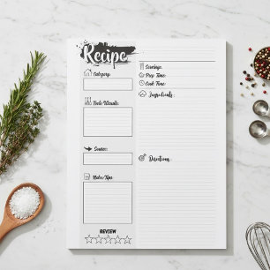 Personalized Blank Basic Recipe Pages Notepad