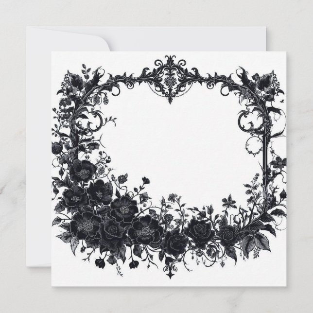 Personalized Blank Card - Black and White Template (Front)