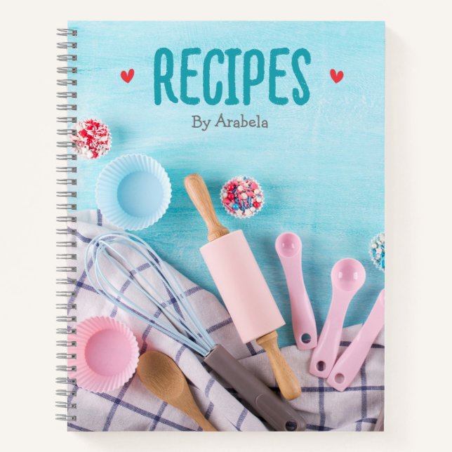Personalized Blank Recipe Cook Book To Write In (Front)