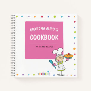 Personalized Blank Recipe Notebook for Grandma