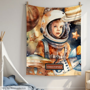 Personalized Blanket Astronaut Theme