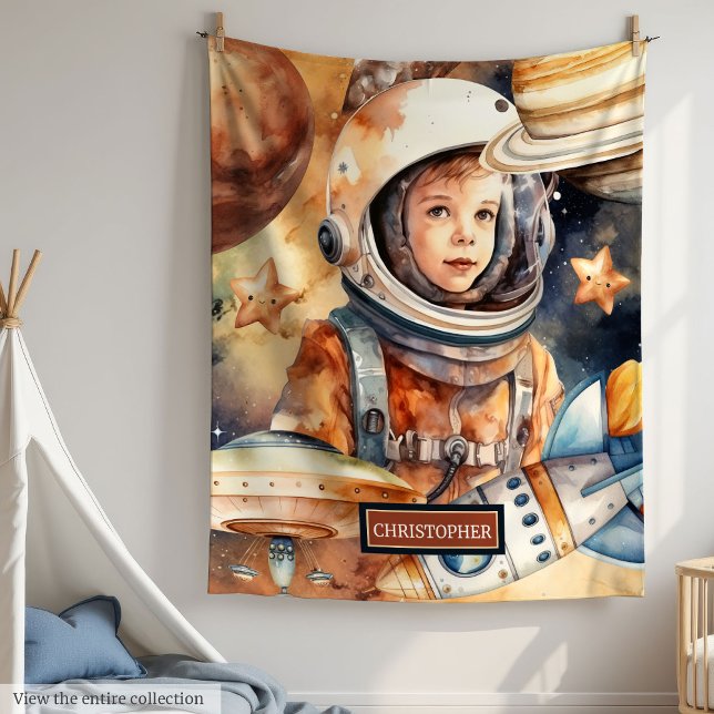 Personalized Blanket Astronaut Theme (Personalized Blanket Astronaut Theme

)