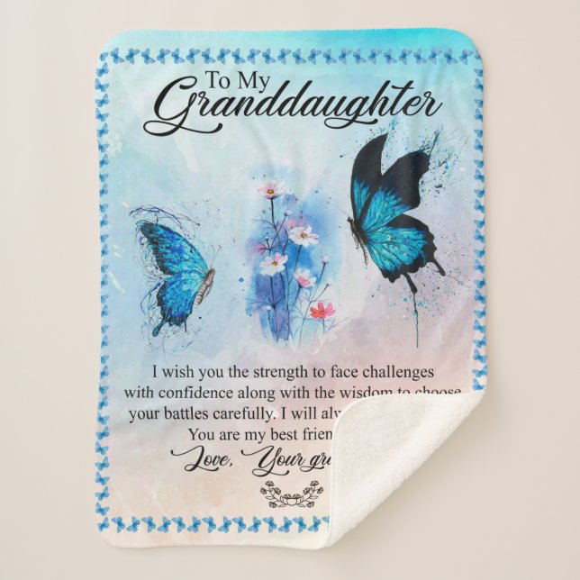 Personalized Blanket Butterfly To My Granddaughter (Front)