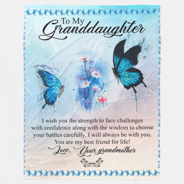 Personalized Blanket Butterfly To My Granddaughter (Front)