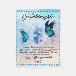 Personalized Blanket Butterfly To My Granddaughter