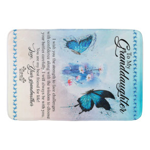 Personalized Blanket Butterfly To My Granddaughter Bath Mat