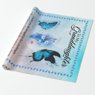 Personalized Blanket Butterfly To My Granddaughter Wrapping Paper