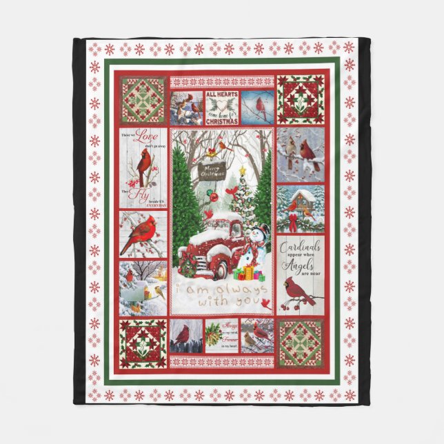 Personalized Blanket, Cardinals I Am Always With Fleece Blanket (Front)
