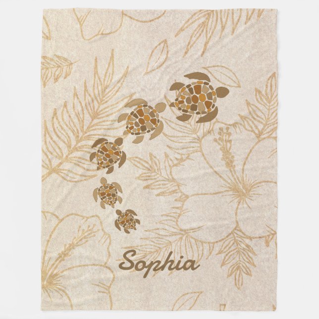 Personalized Blanket Name Sea Turtle Hawaii (Front)