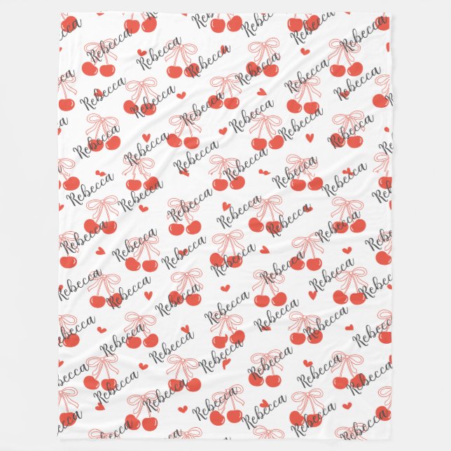 Personalized Blanket With Cherries  (Front)