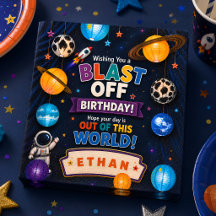 Personalized Blast Off Space Birthday Party