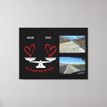 Personalized Blended Family Photo Heart Canvas - C
