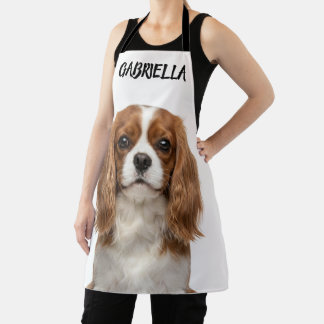 Personalized Blenheim Cavalier Dog Photo Apron