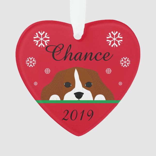 Personalized Blenheim Cavalier King Charles Ornament (Front)