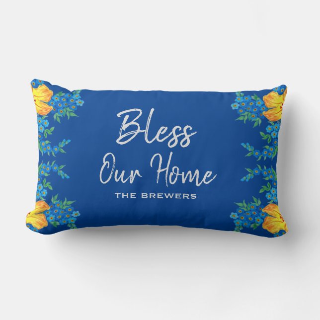 Personalized Bless Our Home Lumbar Pillow (Front)