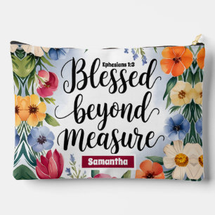 Personalized Blessed Beyond Measure Christian Accessory Pouch
