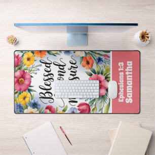 Personalized Blessed Beyond Measure Christian Desk Mat