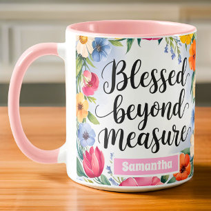 Personalized Blessed Beyond Measure Christian Mug