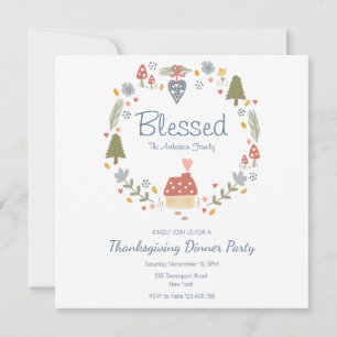 Personalized Blessed Thankful Dinner Party Save The Date