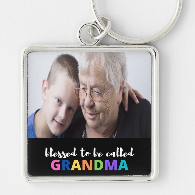 Personalized Blessed To Be Called Grandma Keychain (Front)