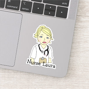 Personalized Blonde Nurse or Caregiver Name