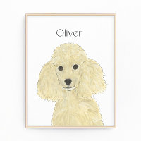 Personalized Blonde Tan Golden Poodle Art