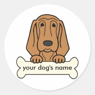 Personalized Bloodhound Classic Round Sticker