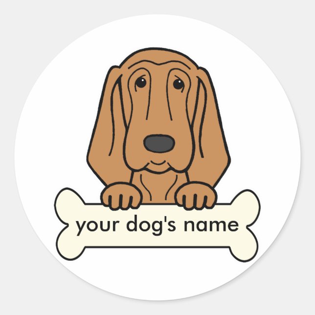 Personalized Bloodhound Classic Round Sticker (Front)