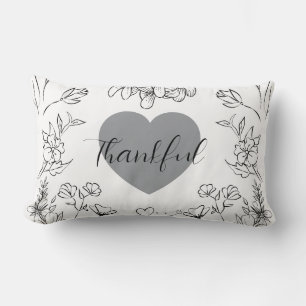 Personalized Bloom Print Modern Bedroom Accent Lumbar Pillow