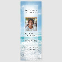 Personalized Blu Sky Funeral Book Mark