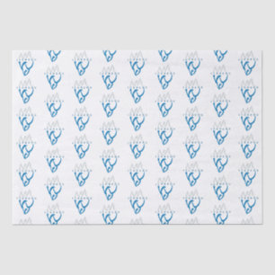 Personalized Blue Abstract Iceberg Inspirational Tissue Paper
