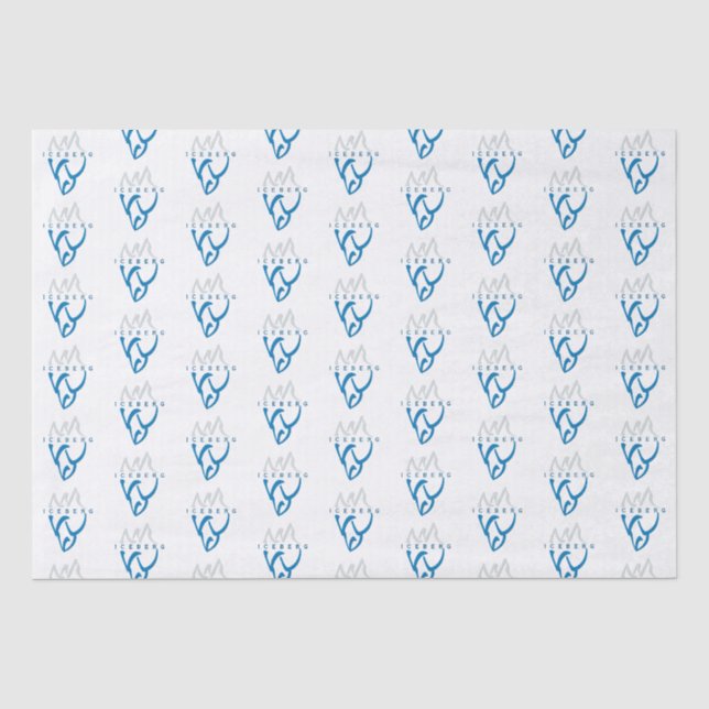 Personalized Blue Abstract Iceberg Inspirational Tissue Paper (Front)