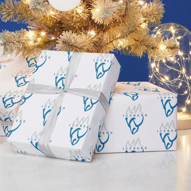 Personalized Blue Abstract Iceberg Inspirational Wrapping Paper (Holidays)