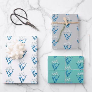 Personalized Blue Abstract Iceberg Inspirational Wrapping Paper Sheet