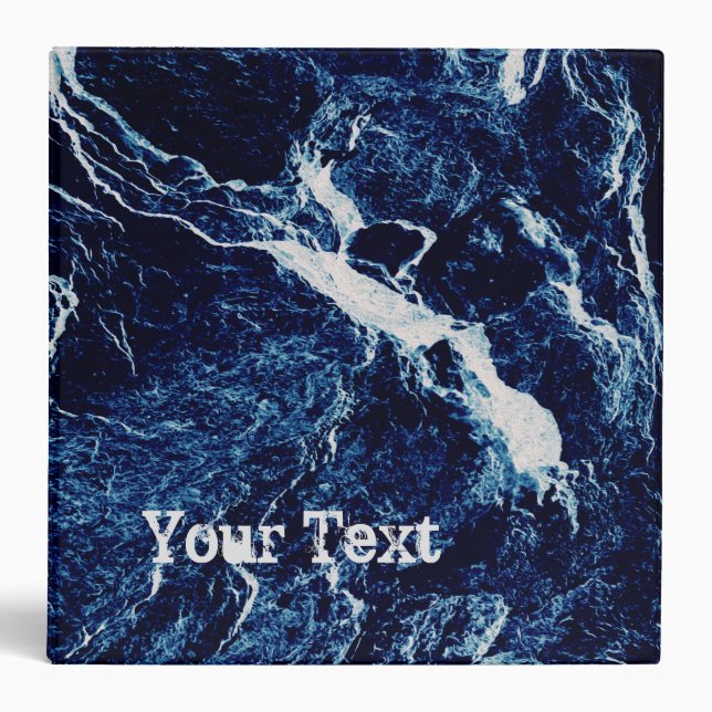 Personalized Blue Abstract Pattern Binder (Front)