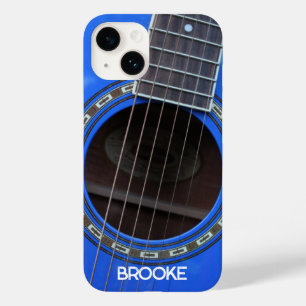 Personalized Blue Acoustic Guitar Case-Mate iPhone 14 Case