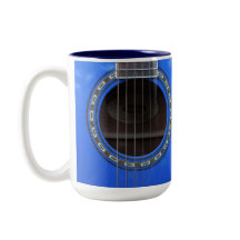 Personalized Blue Acoustic Guitar Mug