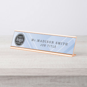 Personalized Blue Acrylic Desk Name Plate
