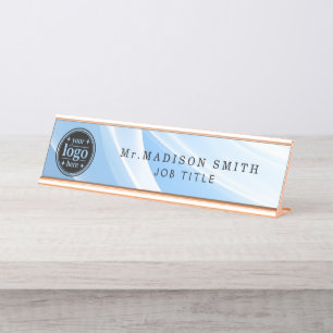 Personalized Blue Acrylic Desk Name Plate