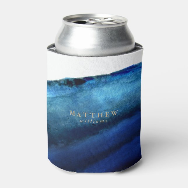 Personalized | Blue Agate Can Cooler (Can Front)