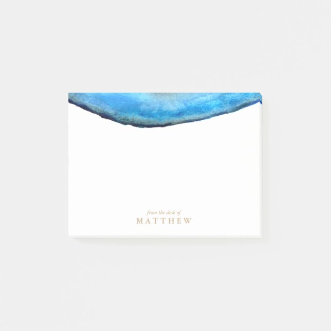 Personalized | Blue Agate Post-it Notes (Front)
