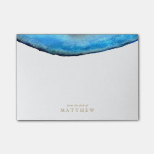 Personalized   Blue Agate Post-it Notes