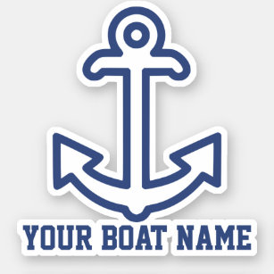 Personalized Blue Anchor Boat Decal Sticker