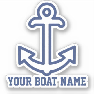 Personalized Blue Anchor Boat Decal Sticker