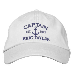 Personalized Blue Anchor Nautical Embroidered Hat